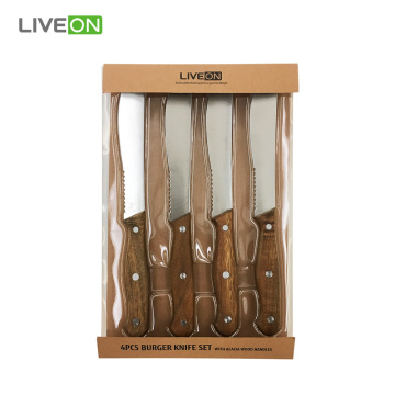 Four Piece Burger Knife Set