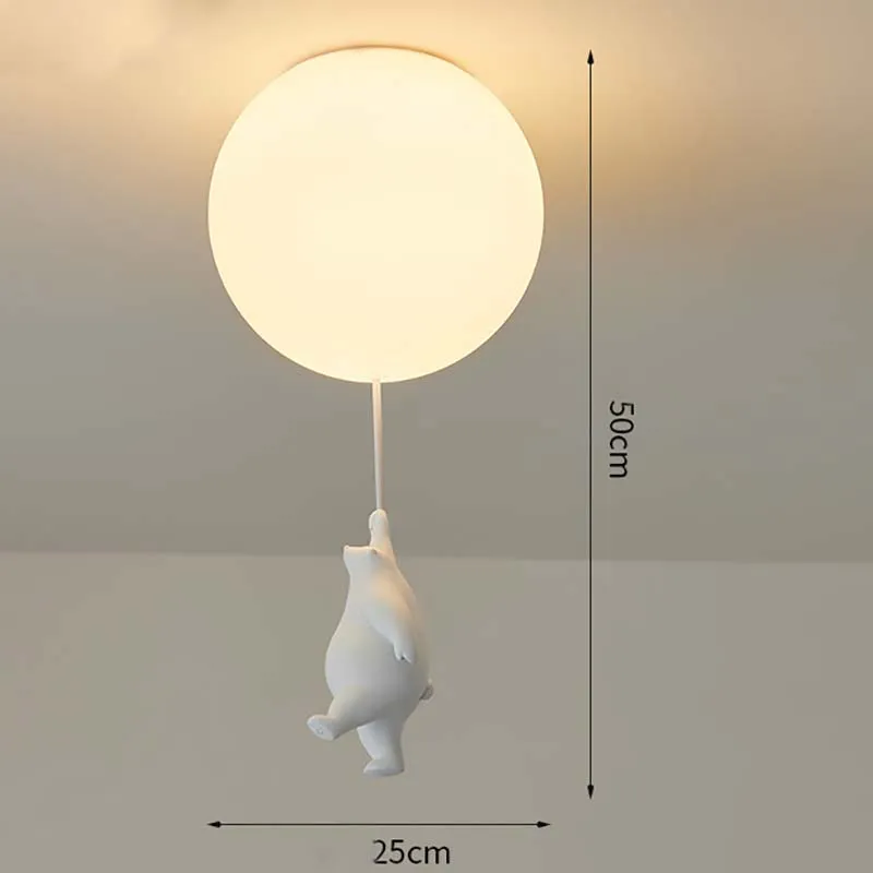 Modern Nordic Bear LED Pendant Light for Kids′ Rooms
