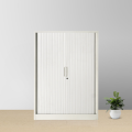 White Lockable Tambour File Cabinet with Shelves