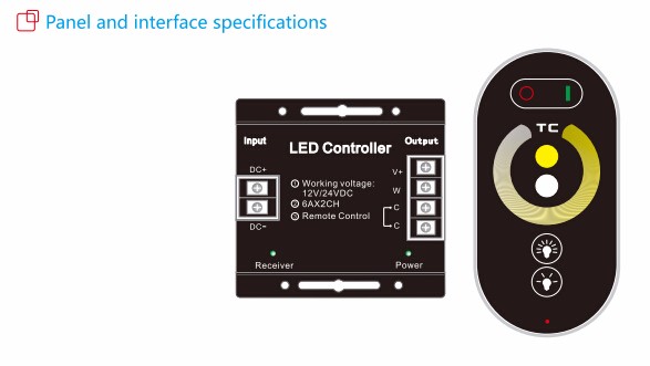 CCT controller dual color RF touch remote control CT controller for led strip dual white warm white