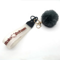 Clear PVC Custom Plush Keychain med Pom Pom