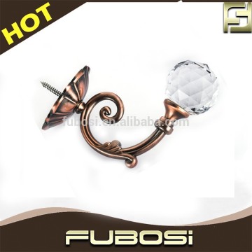 Decorative glass adjustable curtain hook