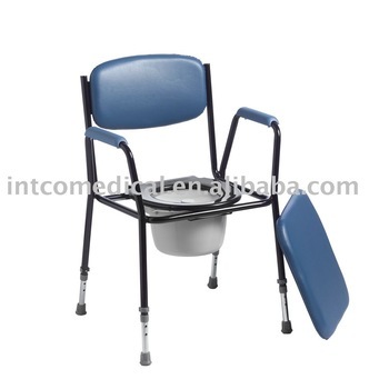 Steel commode chair (commode wheelchair, toilet chair, wheelchair)