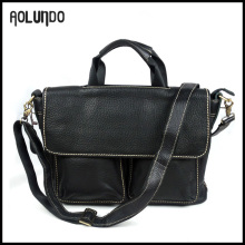 New designer customized vintage laptop bag mens real leather handbag