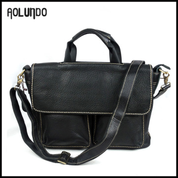 New designer customized vintage laptop bag mens real leather handbag