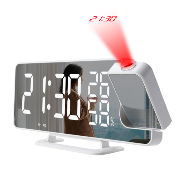 Daylight LED USB Charger Bedroom Projection Alarm Clock