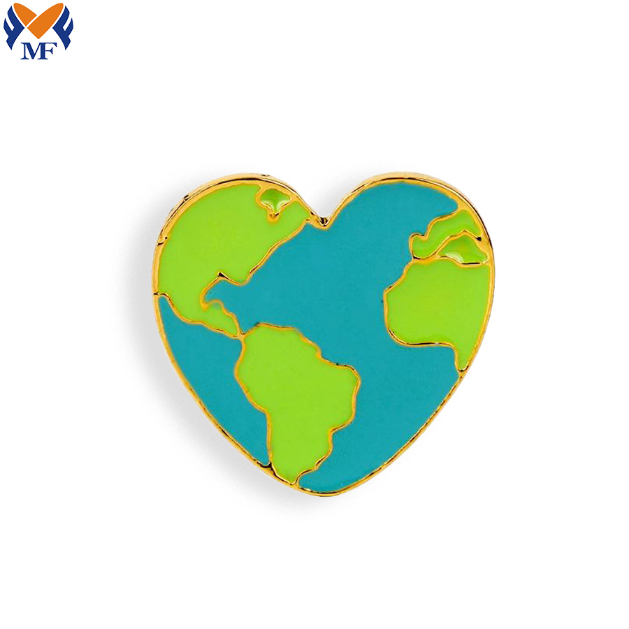 World Map Custom Logo Hard Enamel Pin