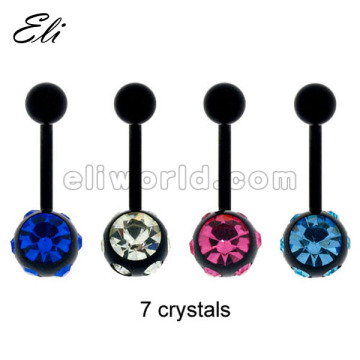 Stainless steel navel belly rings with sexy CZ gem