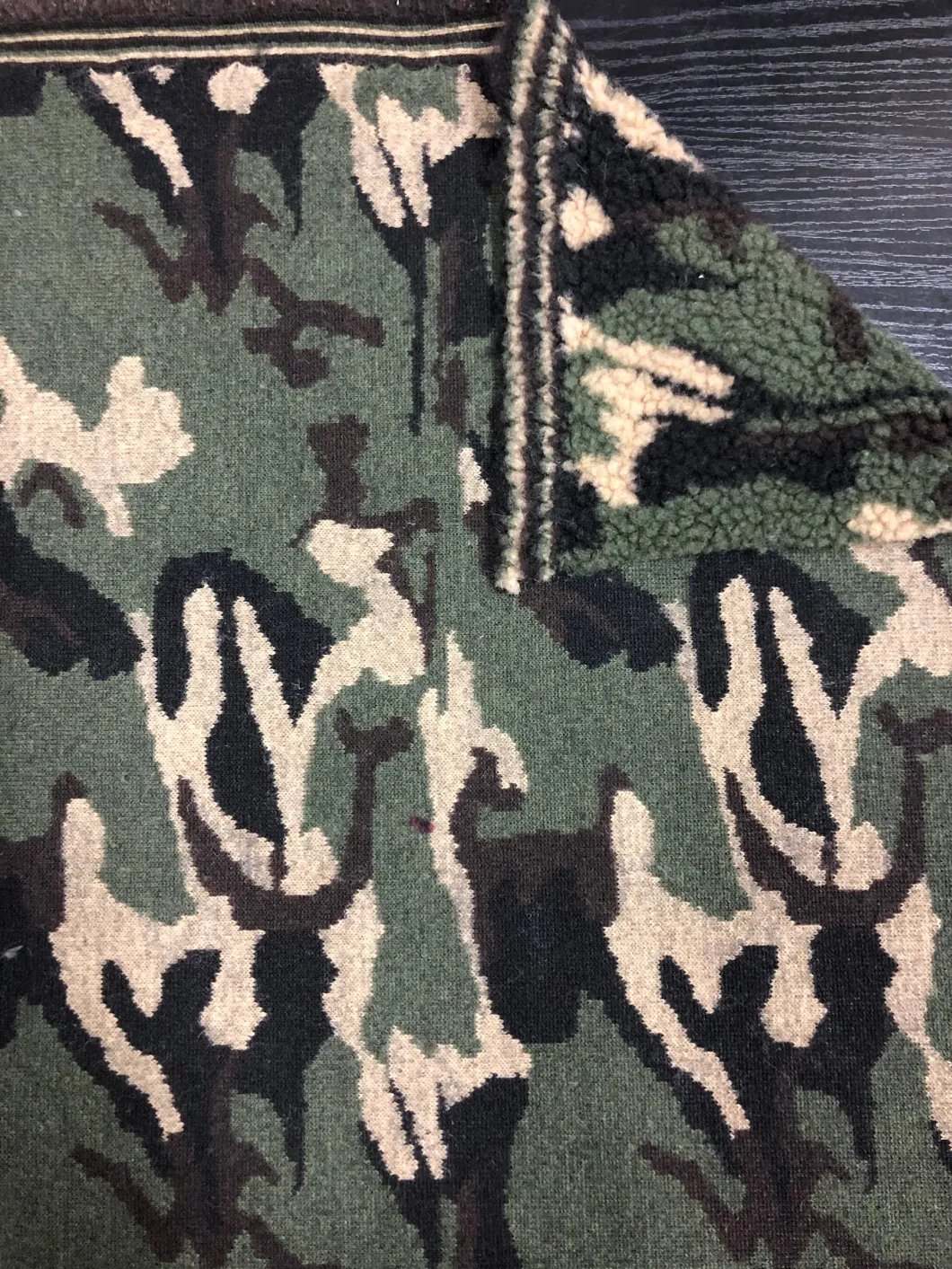 100% polyester lambswool jacquard stickat tyg (Berber fleece)