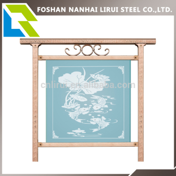 Square elaborate pattern stainless steel frame handrail