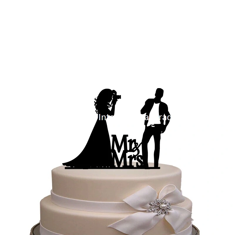 Romantic White Acrylic Wedding Cake Topper Designs