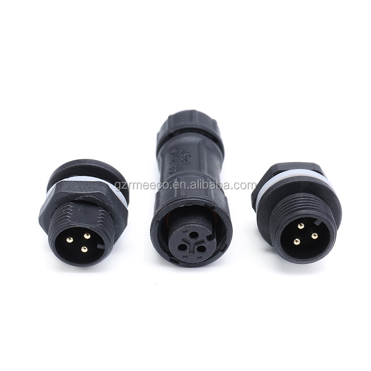 Eco-Friendly Screw Electrical Circular Power Ip68 Waterproof M12 3pin connector