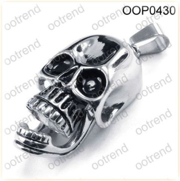 Stainless steel Chrome kull pendant ,fashion men skull pendant