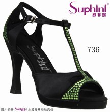 Green Platform High Heel Lady Dance Shoes