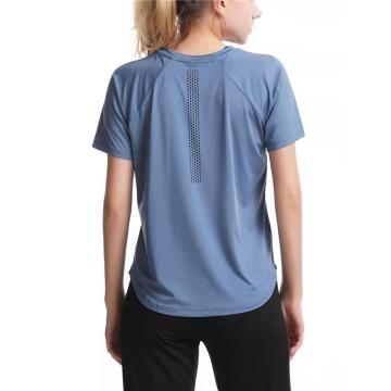 通気性のある女性用速乾性半袖Tシャツ