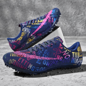 Man Women Track Field Sport Shoes Spikes Shoes Athlete Running Soft Tracking Shoes Mens Spike Sneakers Plus Size 35-46