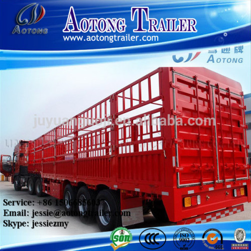 3 axle Fence Semi Trailer with Gooseneck style optional for livestock/cow/battle transportation