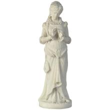 Customized Decorative White Marble stone lady figure Sculpture