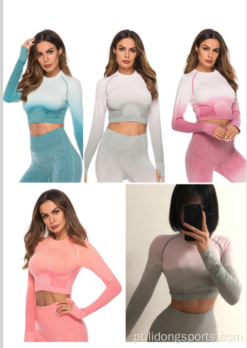 Hot Sale Mulheres Manga Longa Roupas de ioga confortáveis