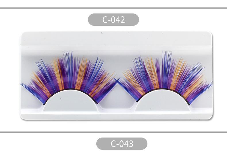 Colorful exaggerated false eyelashes with carton pattern