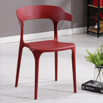 Backrest hollow out stacking plastic chair