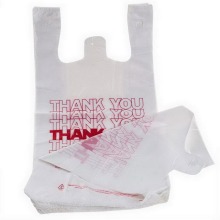 Printed Plastic Thank You Packaging Carrier T Shirt Shopping Bag