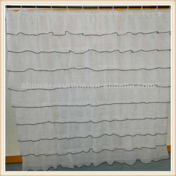 white ruffle shower curtain