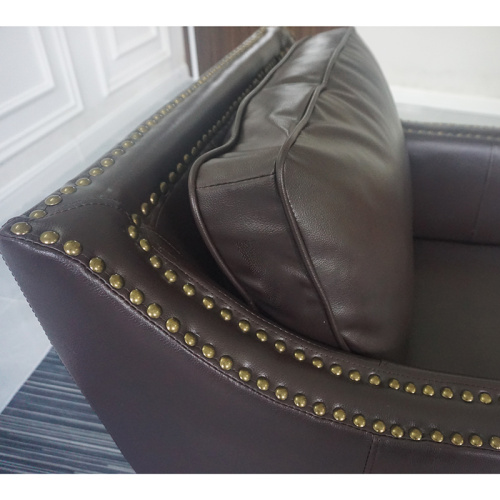 Living Room Leisure Single PVC Sofa With Nail