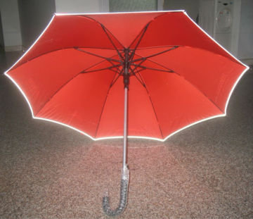 reflective umbrella with reflective edge / reflective golf umbrella /straight reflective umbrella