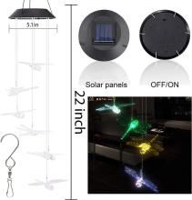 Factory Supply Solar Light Dragonfly Wind Chimes & Hummingbird Wind Chime