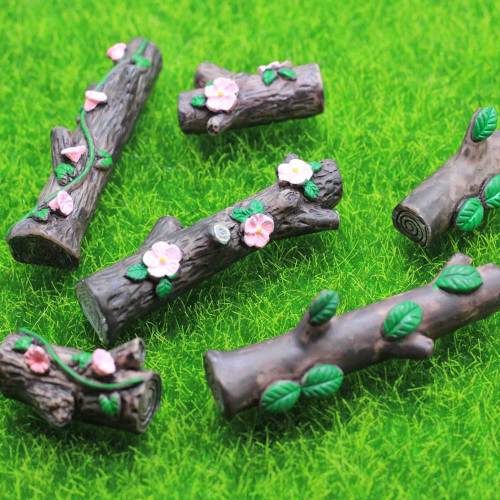 Multi Size 3D Stump Leaves Flower Cabochon Rzemiosło Biżuteria Ozdoby Sklepy Drzewo Stub Fotografia Rekwizyty