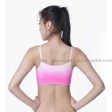 hot sell seamless sports bra with color washlight