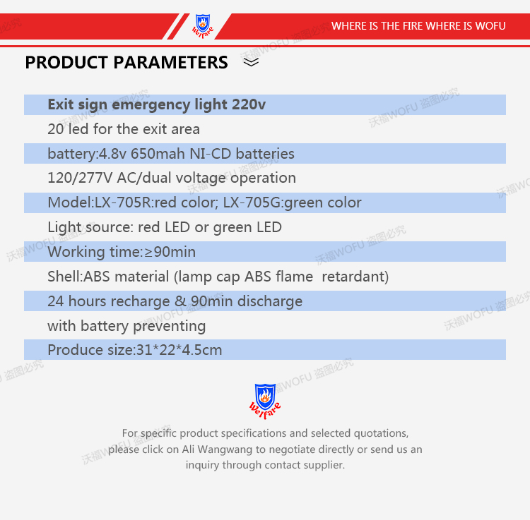 Emergency LED Exit Sign Red