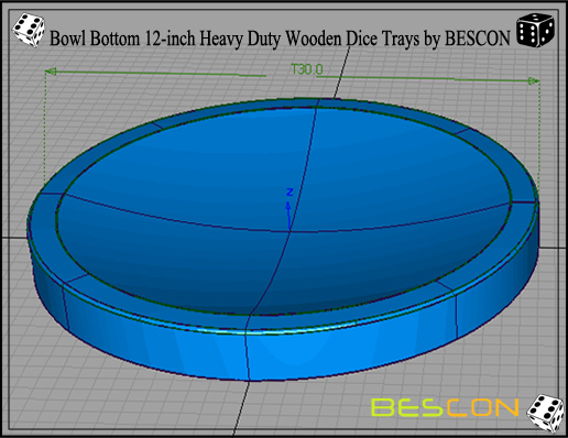Schale unten 12-Zoll-schwere Duty hölzerne Würfel Trays von BESCON-2 Bowl Bottom 12-inch Heavy Duty Wooden Dice Trays by BESCON-2