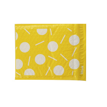 Желтый самозаклеивающийся бумажный мешок с воздушными пузырями с принтом