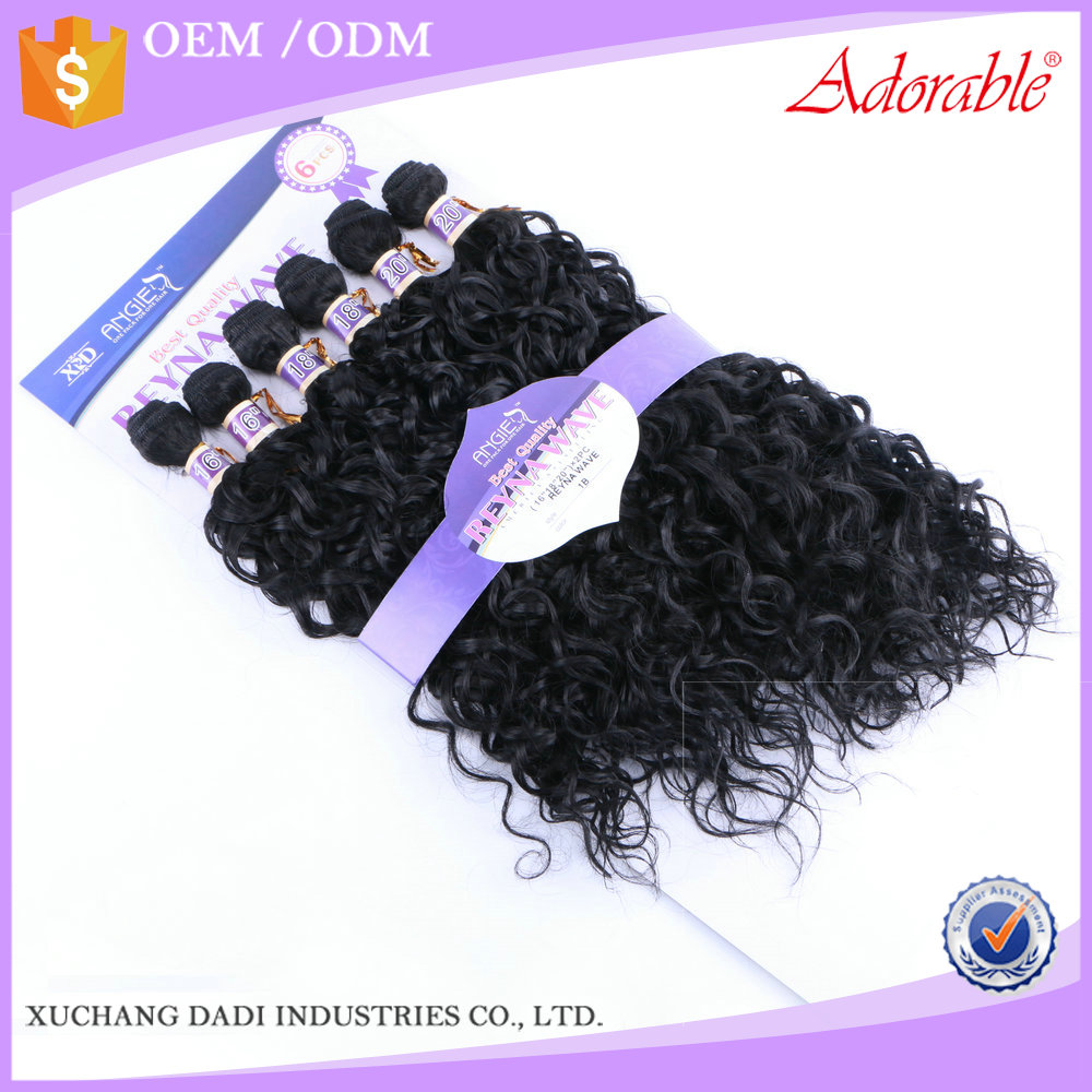 xuchang dadi factory wholesale curly synthetic weave hair packs,heat resistant fiber synthetic hair braids extensions