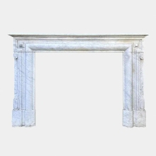 Parisian White Statuary Marble Antique Fireplace Mantel