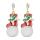 Femmes Noël Dangle Boucles D&#39;Oreilles Set Flocon De Neige Père Noël Chaussette Filles Mode Simple Boule De Cheveux Bague Oreille Anneaux Bijoux