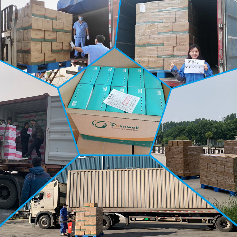 Loading and delivery of nitrile gloves