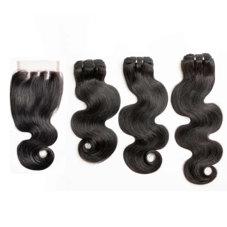 Unprocessed Body Wave Hair 100% Natural Remy Indian Hair Bundles With Closure Virgin Human Hair