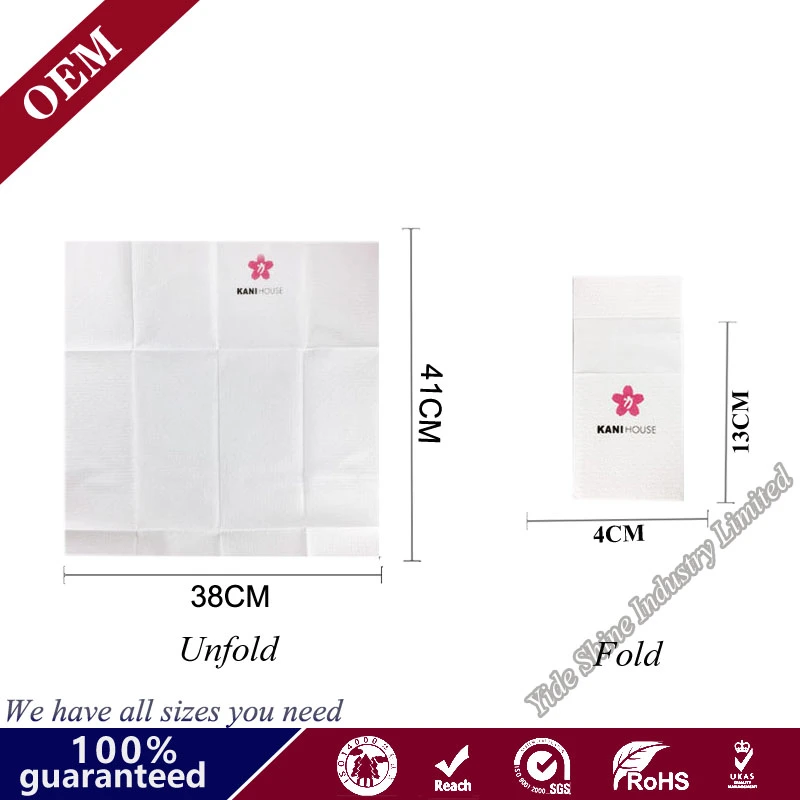 Paper Printed Napkin Personal Serviettes Disposable Party Tissue Paper Hotel Restaurant Table Bistro Flower Printed Napkin