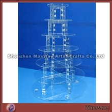 Transparent 7 tier round acrylic cupcake display holder
