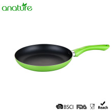 Pressed Colored Nonstick Silicon Handle Fry Pan