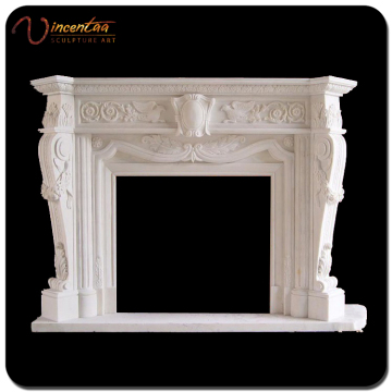 Chinese Supplier Handcarved White Marble Stone Fireplace