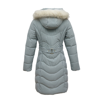 Ladies' blue winter coat with hood