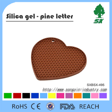 Heart Shape Kitchen table silicon mat/Silicone cup mat/Table mat/Silicone pot holder