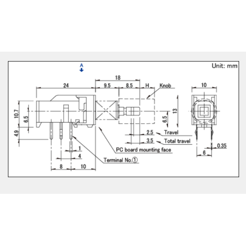 Spun series push switch