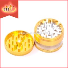 JL-136JA Gold 4 Parts Aluminum Tobacco Grinders in 4 tiers Smoking Accessories