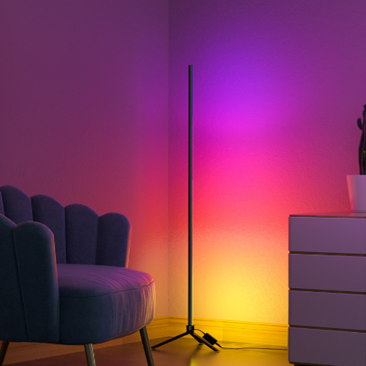 Modern Decoration Smart Corner Light Remote Controlled  Tuya Support Google Alexa RGB LED Corner Floor Lamp For Living Room