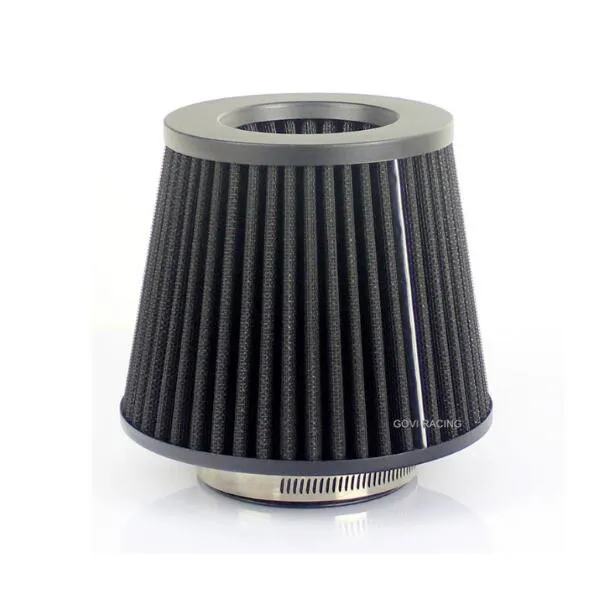 3′ ′ Black Car Air Filter with Black Top and Bottom for Air Intake Pipe